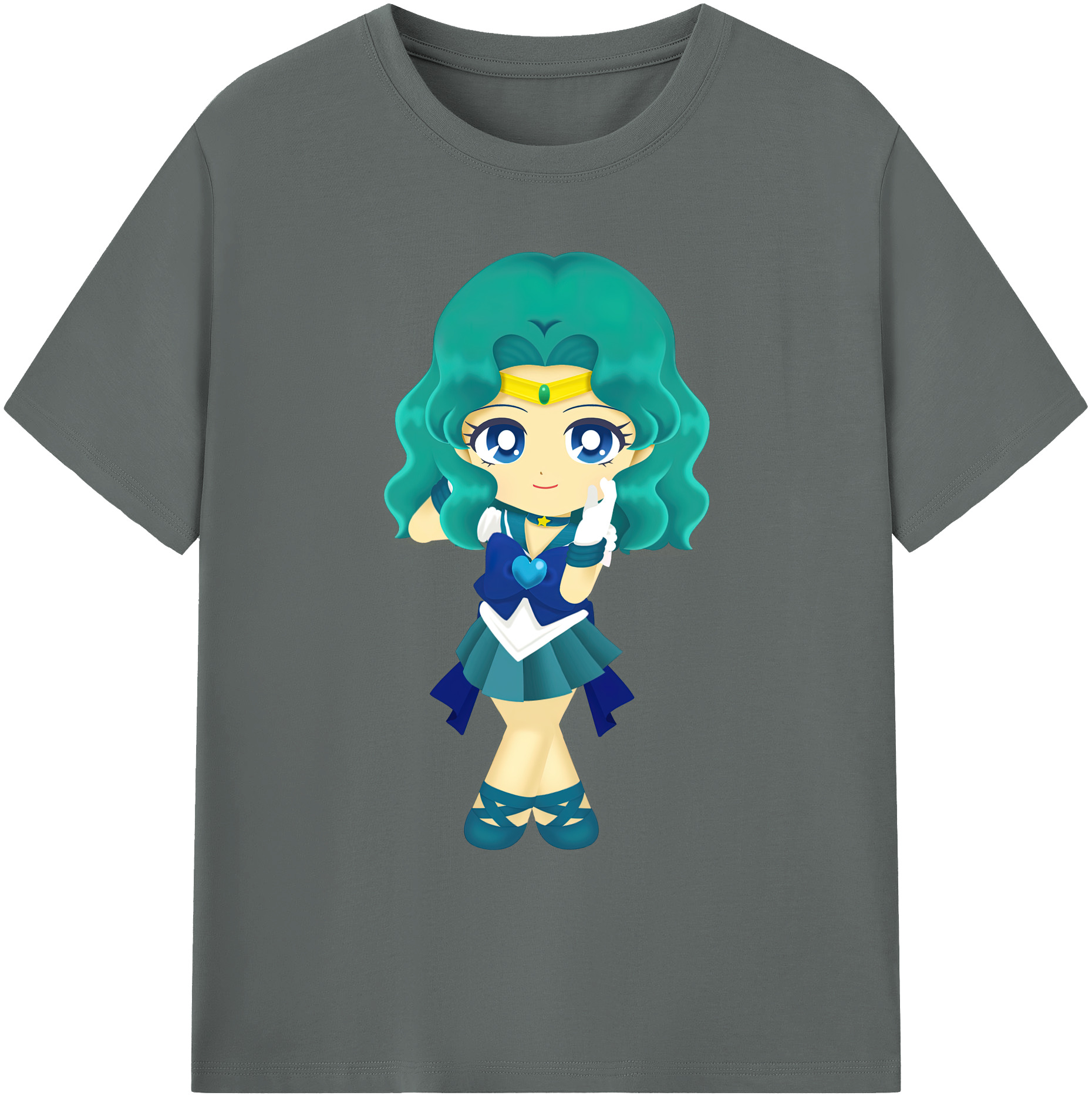 （画像用） 美少女戦士セーラームーン 海王 みちる（かいおう みちる） Sailor Moon Kaiou Michiru 綿100％ メンズ半袖Tシャツ｜肌触りやわらか＆通気性